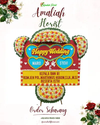 Karangan Papan Bunga Pernikahan di Wates